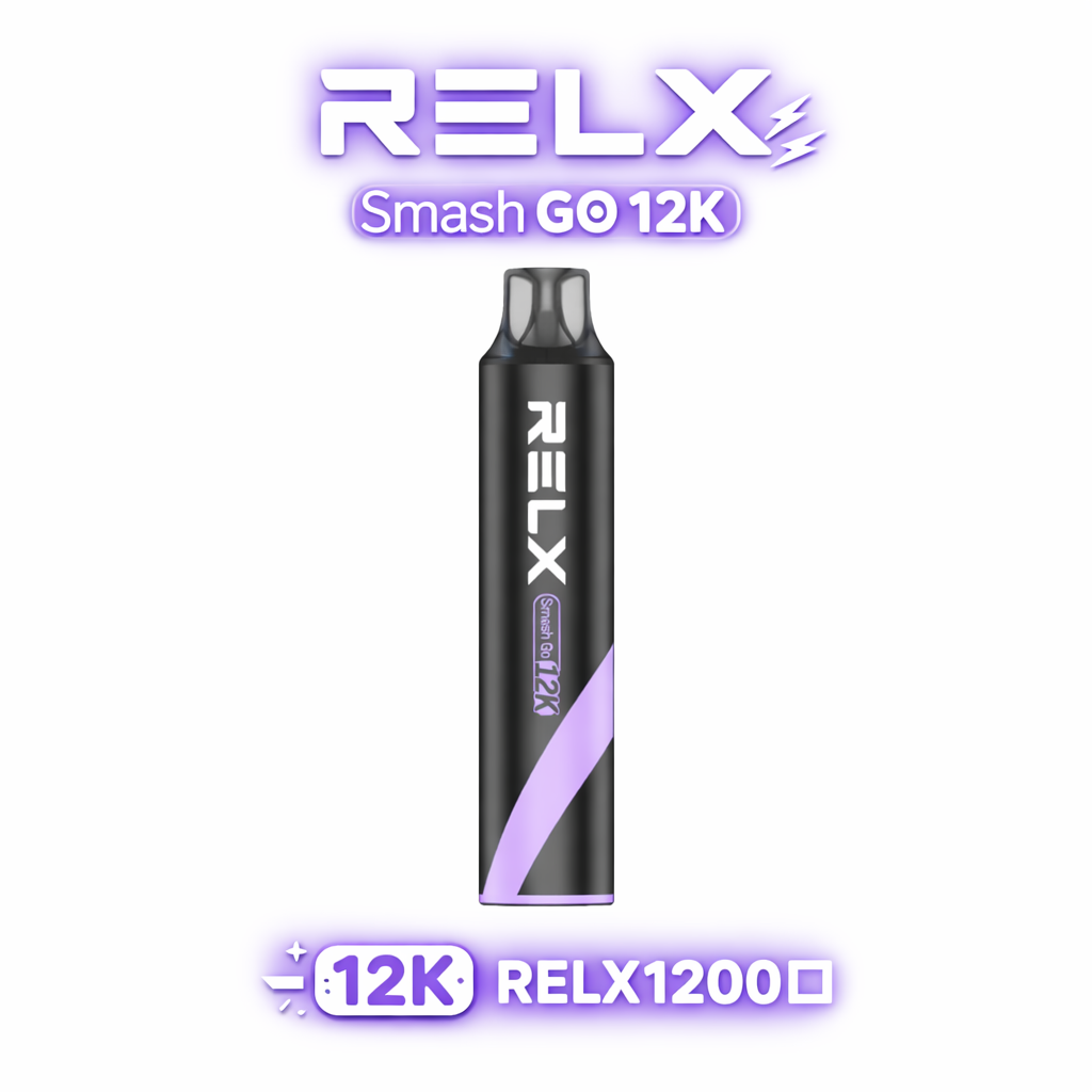 RELX Smash Go 12000口抛棄式電子煙 獨家防乾燒技術 15ml澎湃大容量 爆爽擊喉感5%丁鹽 400mAh穩壓續航 台灣現貨秒發